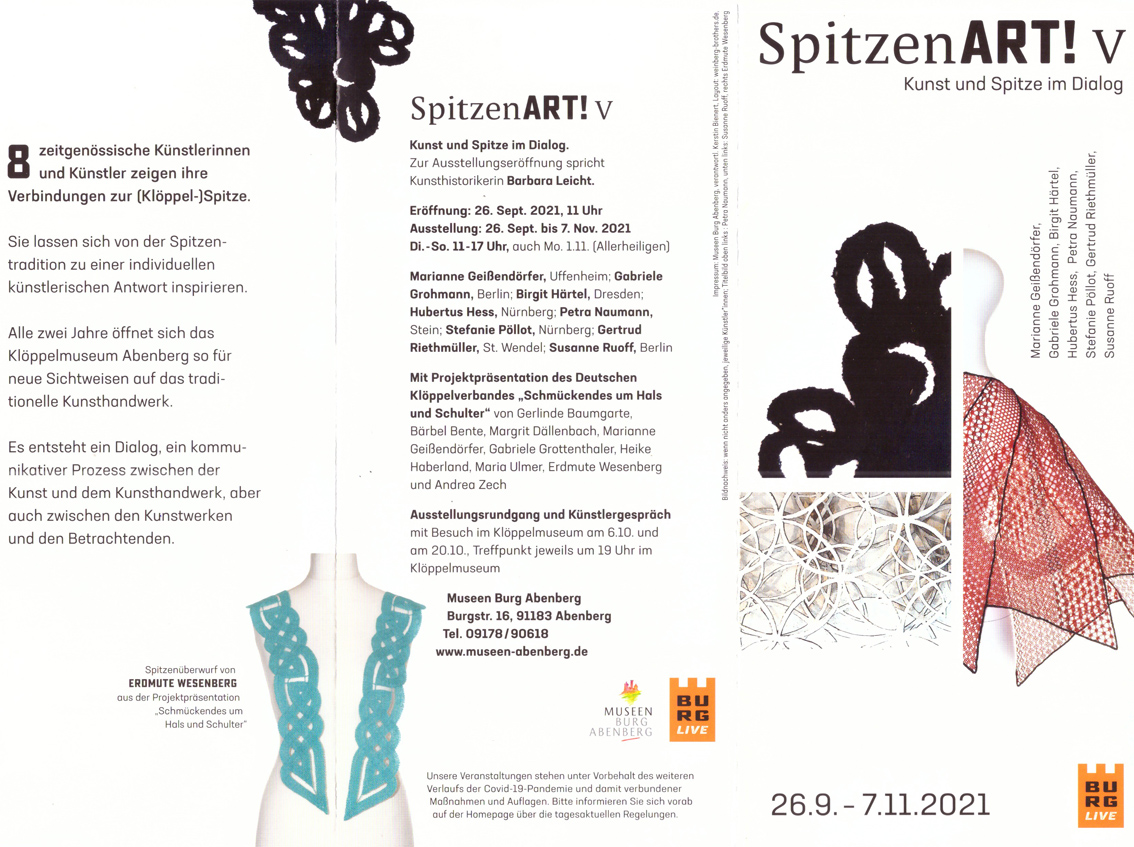 Gertrud Riethmüller, Visual Artist installation, video, sound, performances. Spitzen Art, Abenberg, 2021