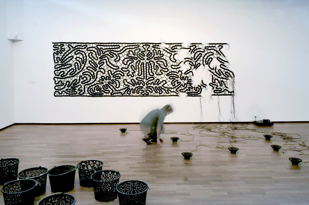 Gertrud Riethmüller, Visual Artist installation, video, sound, performances. Geflechte und Gefüge, 2023, SaarArt23