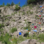 Gertrud Riethmüller, Visual Artist installation, video, sound, performances, Steinfall 2020, Videoperformance, Steinbruch in Ettringen