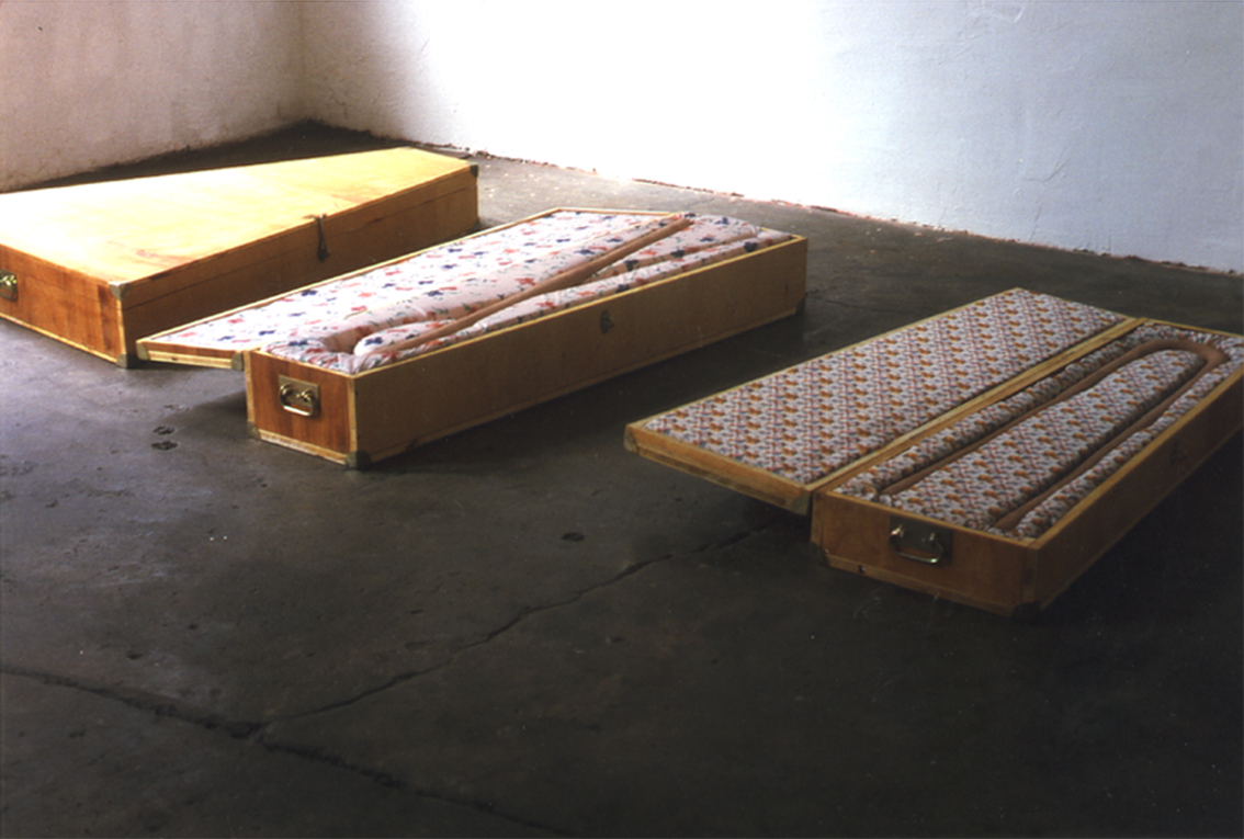 Gertrud Riethmüller, Visual Artist installation, video, sound, performances, Knopfdose, Codierte Schrift, 2005