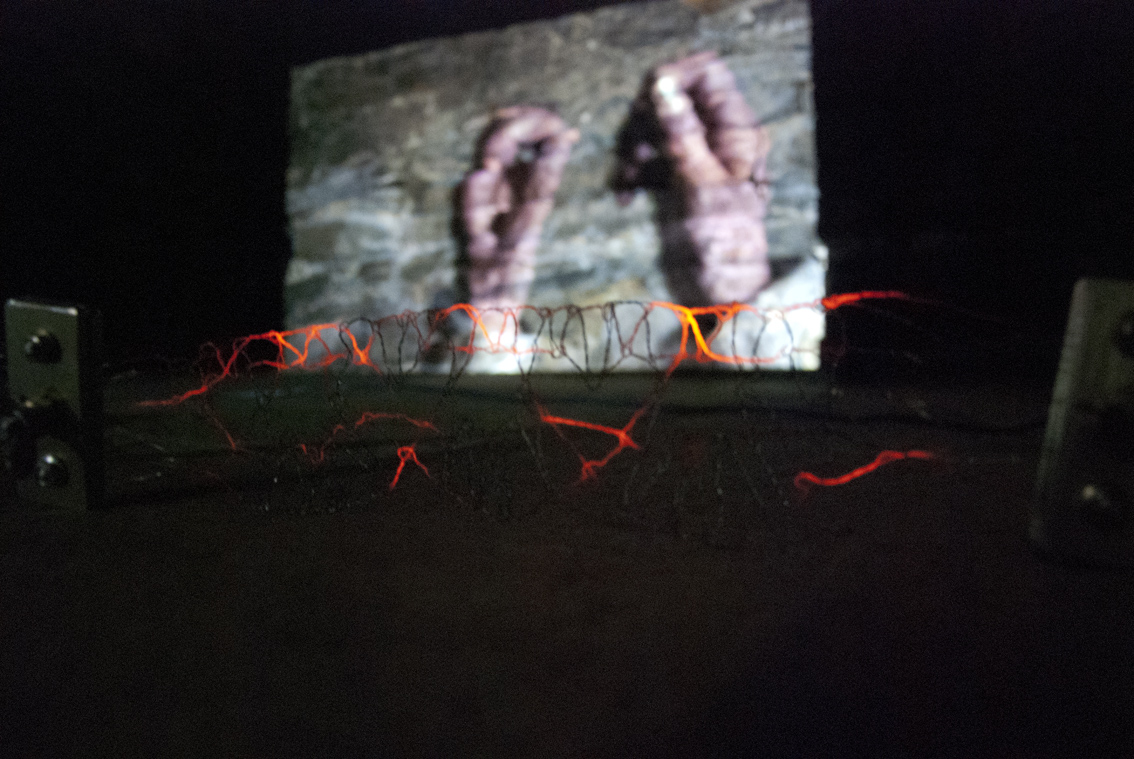 Gertrud Riethmüller, Visual Artist- installation, video, sound, performances, Der glühende Faden, 2019